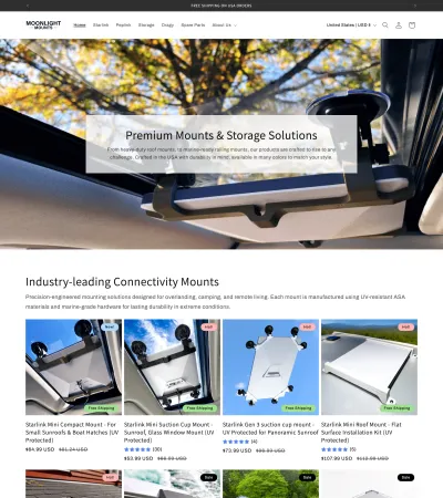 Moonlight Mounts website screenshot